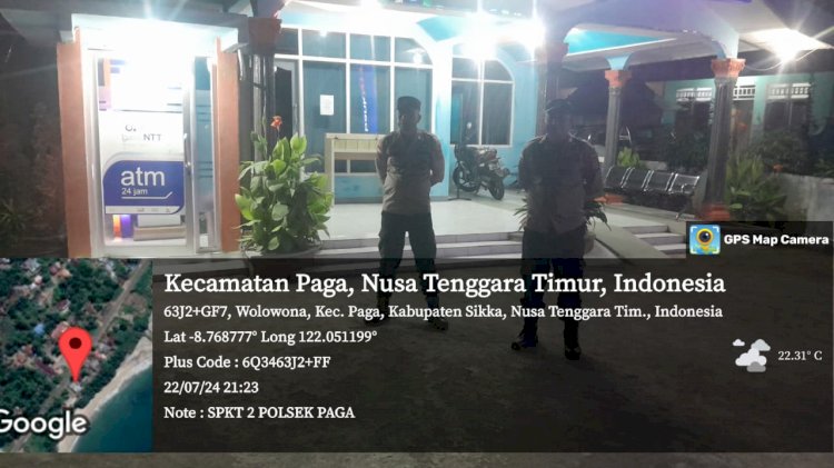 Patroli Rutin oleh Polsek Paga: Pastikan Keamanan Obyek Vital di Kabupaten Sikka