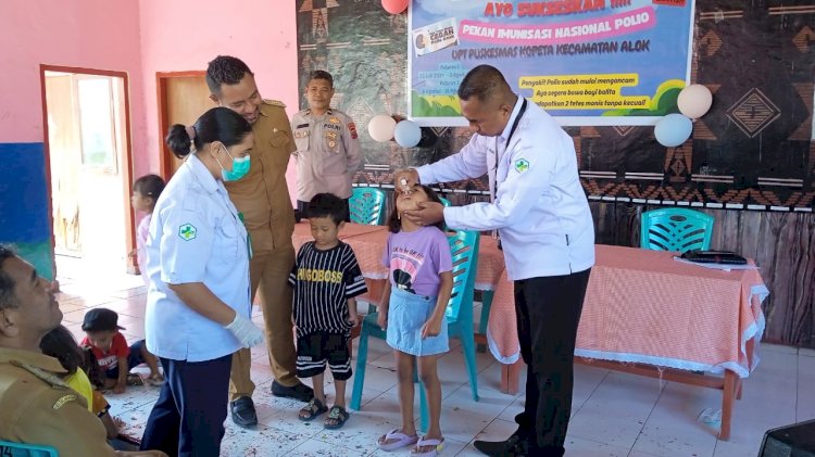 PIN Polio Sukses Digelar di Alok: Camat Alok Buka Langsung, Ibu dan Balita Antusias Ikut Serta