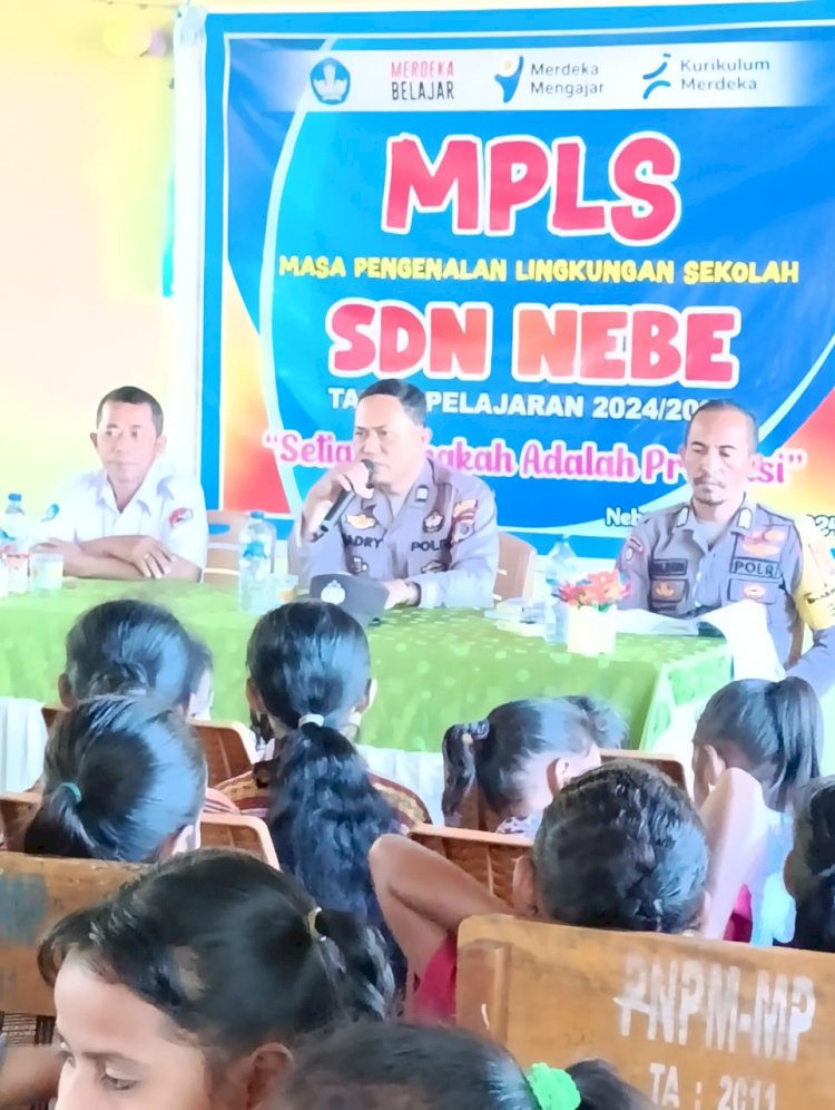 SOSIALISASI PENCEGAHAN NARKOBA DAN MIRAS DALAM RANGKA MASA PENGENALAN LINGKUNGAN SEKOLAH (MPLS) DI SDN NEBE