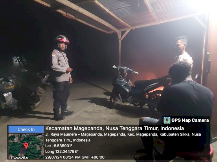 Patroli Rutin Pos Pol Ndete Polsek Alok Jaga Keamanan di Kecamatan Magepanda