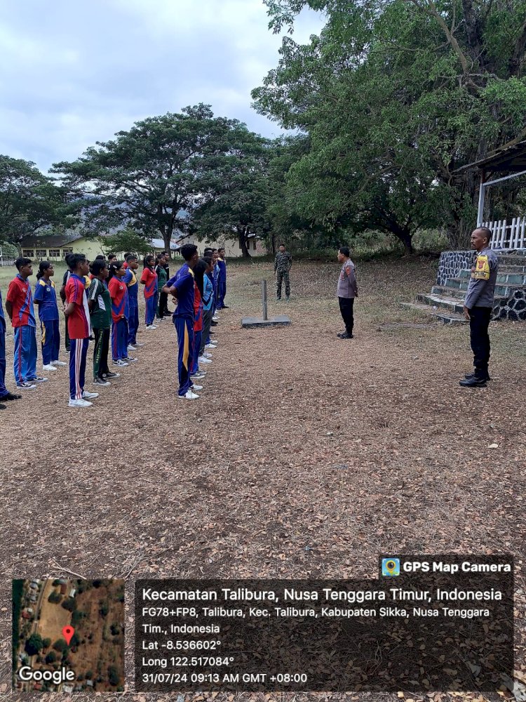 Latihan PBB Peserta Paskibra HUT RI Ke-79 di Kecamatan Talibura