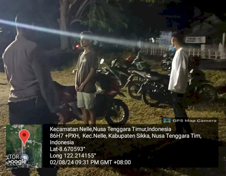 Patroli Rutin oleh Polsek Nelle Polres Sikka untuk Menciptakan Kondusifitas Jelang Pemilu Kada 2024