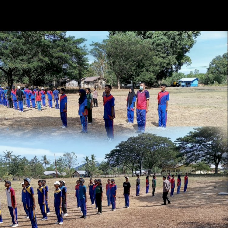 Latihan PBB Peserta Paskibra HUT RI Ke-79 di Kecamatan Talibura.