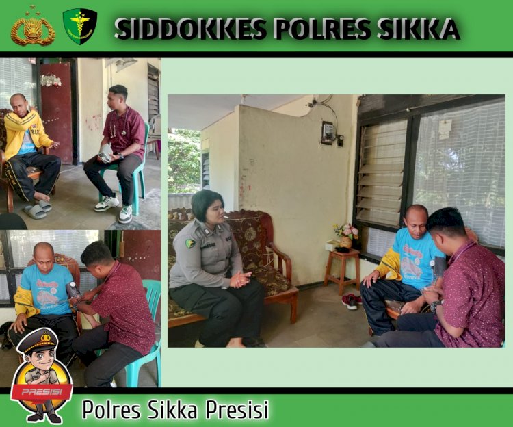 SIDOKKES POLRES SIKKA LAKSANAKAN PELAYANAN KESEHATAN HOME VISITE