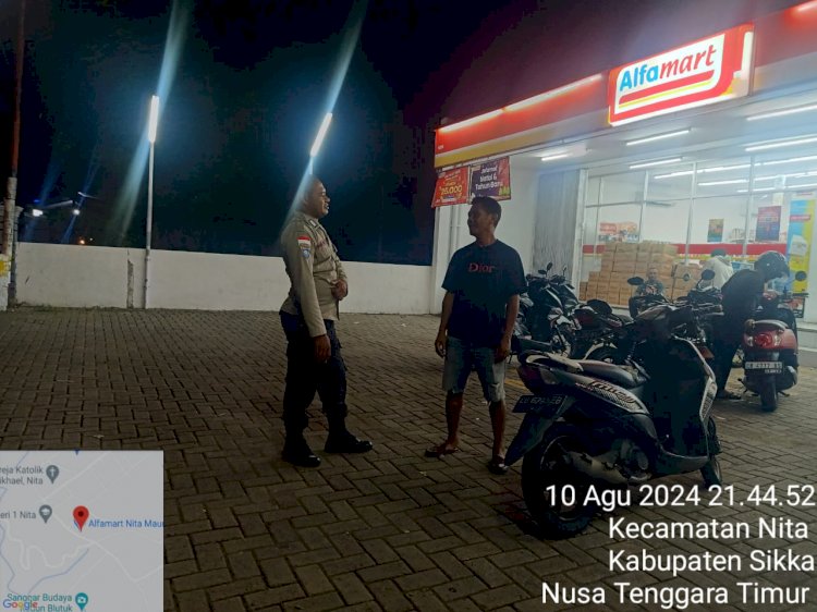 Polsek Nita Gelar Patroli Rutin, Pastikan Kamtibmas Aman dan Kondusif di Wilayah Sikka