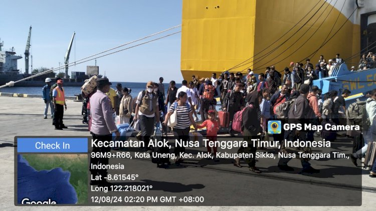 Pengamanan Kedatangan KM Dharma Rucitra VII di Pelabuhan L-Say Maumere Berjalan Lancar