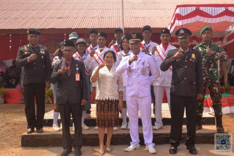 KEGIATAN UPACARA MEMPERINGATI HUT PROKLAMASI KEMERDEKAAN RI KE 79 TAHUN 2024, TINGKAT KECAMATAN WAIBLAMA