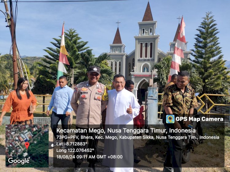 Piket SPKT Regu II Polsubsektor Mego Melaksanakan Patroli Tempat Ibadah / Gereja Paroki Santa Maria Immaculata