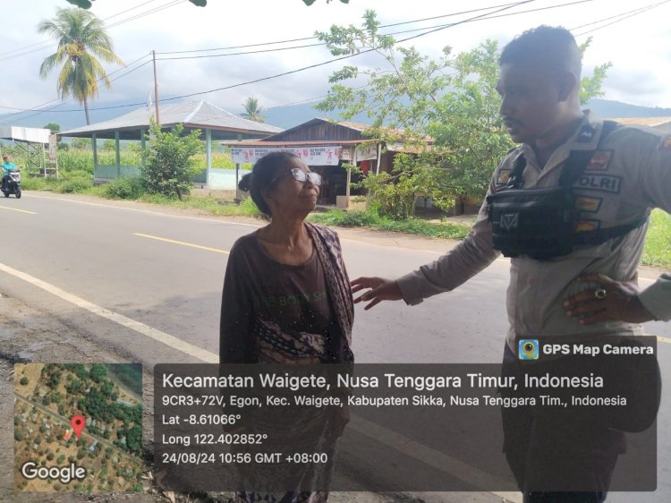 JAGA KAMTIBMAS KONDUSIF, PIKET JAGA POLSEK WAIGETE - POLRES SIKKA REGU III LAKSANAKAN PATROLI