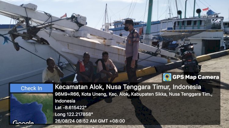 Jaga Keamanan Pelabuhan L. Say dan Pelabuhan Rakyat Wuring, Personil KP3 Laut Maumere Lakukan Patroli