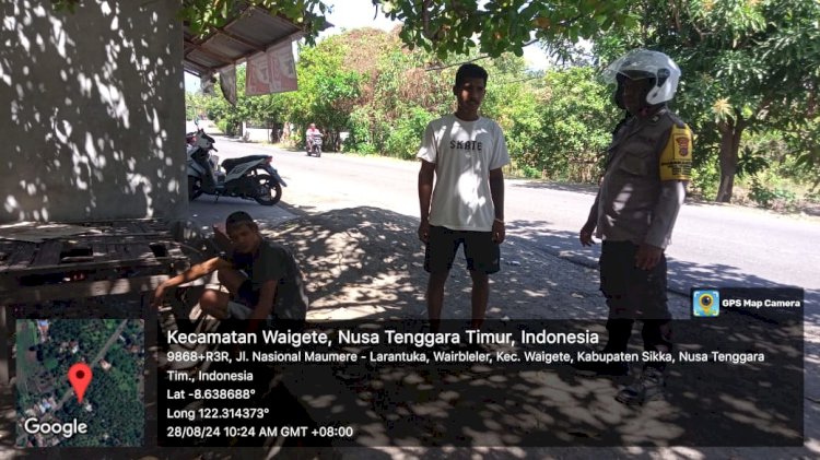 Wujudkan Sitkamtibmas Kondusif Jelang Pelaksanaan Pilkada Kab.Sikka Piket SPKT II Polsek Waigete Patroli Rutin