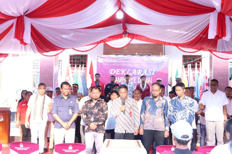 Kapolres Sikka Hadiri Deklarasi Kampanye Damai Pemilihan Tahun 2024 di Kabupaten Sikka