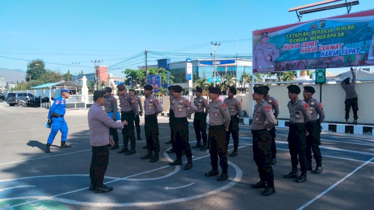 Kabag SDM Polres Sikka Tekankan Disiplin dan Loyalitas dalam Apel Konsolidasi Bintara Remaja