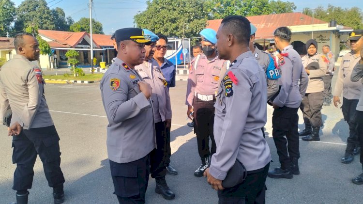 Polres Sikka Gelar Apel Fungsi, Wakapolres Tegaskan Disiplin Jelang Pemilu 2024