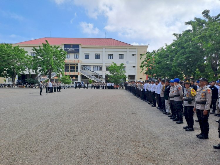 96 Personel BKO Polda NTT Digerakkan ke Polres Flores Timur untuk Penanganan Konflik di Adonara Barat