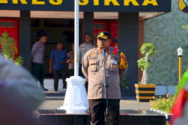 Polres Sikka Laksanakan Apel Persiapan Gladi Pengamanan Debat Paslon Bupati dan Wakil Bupati Sikka Pemilukada 2024