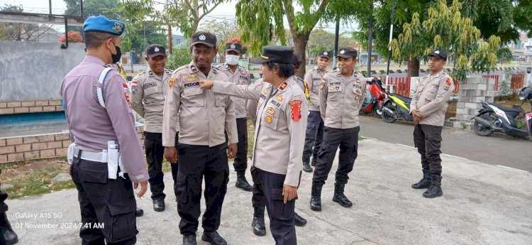 Pemeriksaan Gampol dan Brevet Personel Polsek Jajaran Polres Sikka