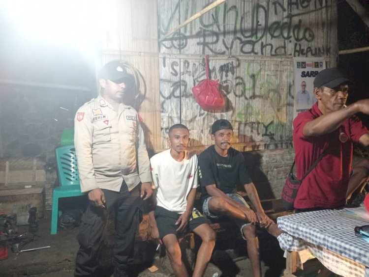 Kegiatan patroli rutin Oleh Piket Jaga  Spkt Regu II Polsek Lela-Polres Sikka.