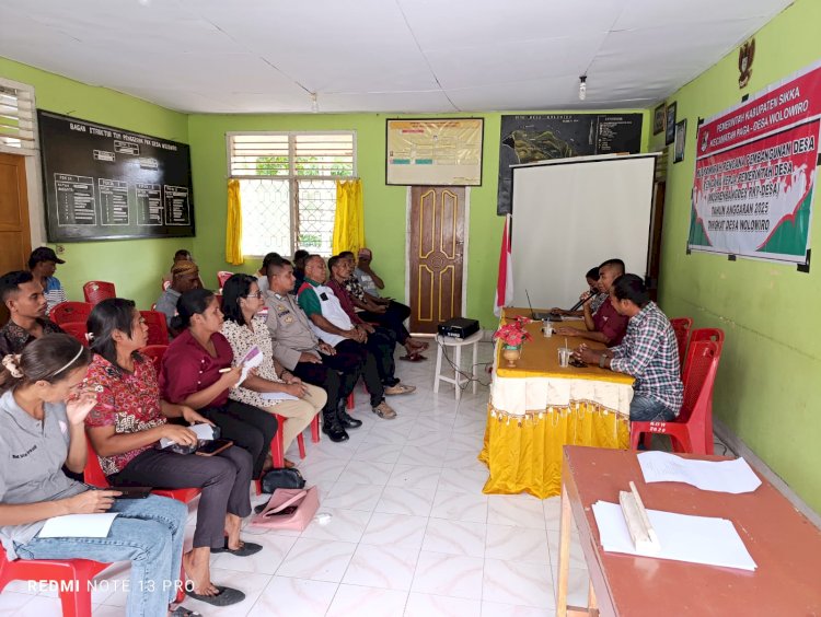 BHABINKAMTIBMAS POLSEK PAGA LAKSANAKAN GIAT MUSYAWARAH RENCANA PEMBANGUNAN DESA/RENCANA KERJA PEMERINTAHAN DESA