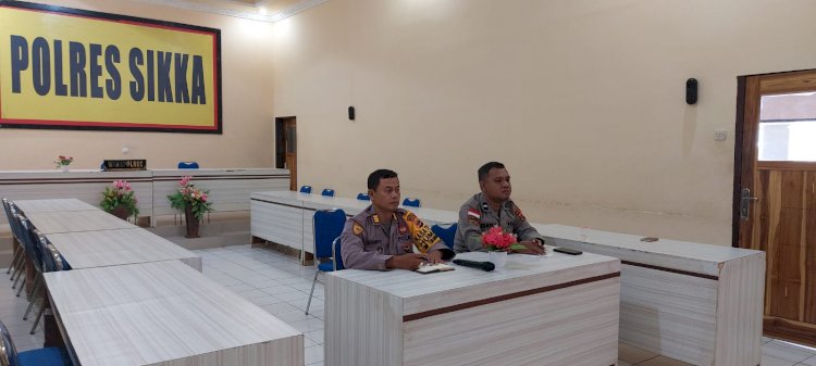 Kegiatan Zoom Meeting Persiapan Penerimaan Calon Bakomsus di Polres Sikka