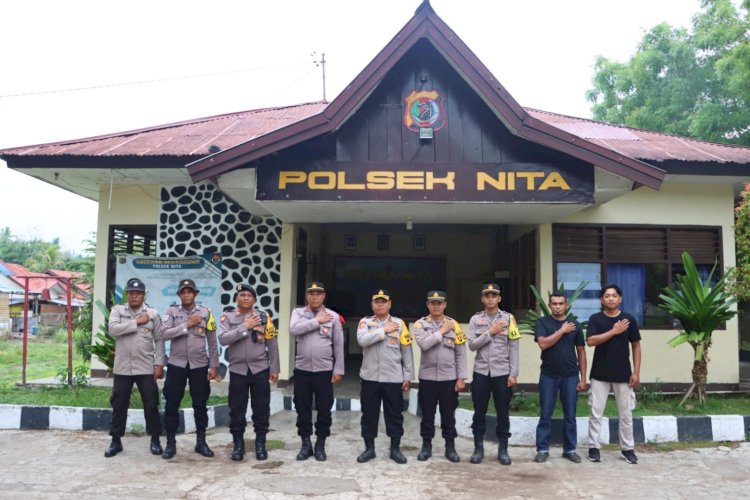 Wakapolres Sikka Dan Tim Tinjau Kebersihan Mako Polsek Nita dan Lahan Ketahanan Pangan