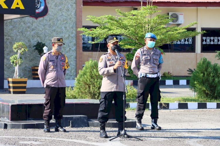 Polres Sikka Gelar Apel Fungsi: Fokus pada Disiplin, Kebersihan, dan Kesehatan di Tengah Dampak Erupsi Gunung Lewotobi