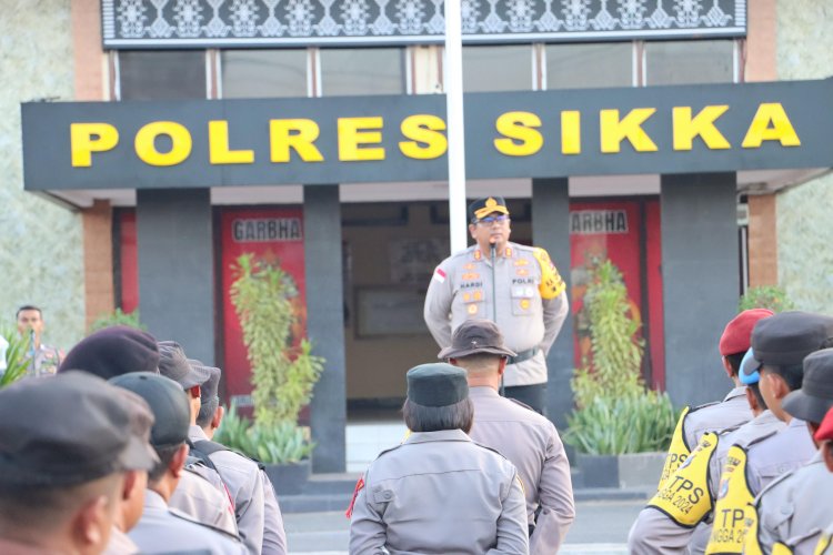 Polres Sikka Gelar Apel Pergeseran Pasukan, Operasi Mantap Praja Turangga 2024 Siap Amankan Pilkada