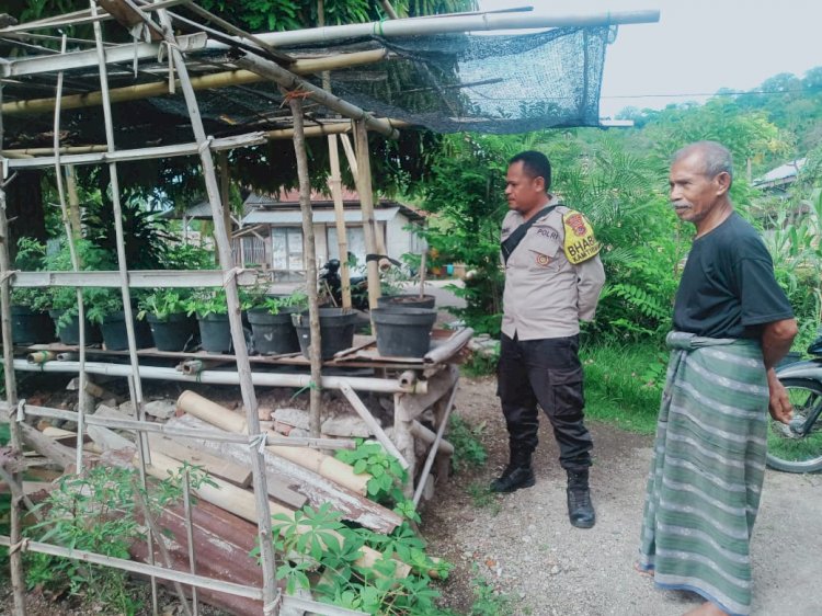 Bhabinkamtibmas Desa Lela Lakukan Pendampingan Petani Mandiri untuk Mendukung Program Ketahanan Pangan Nasional