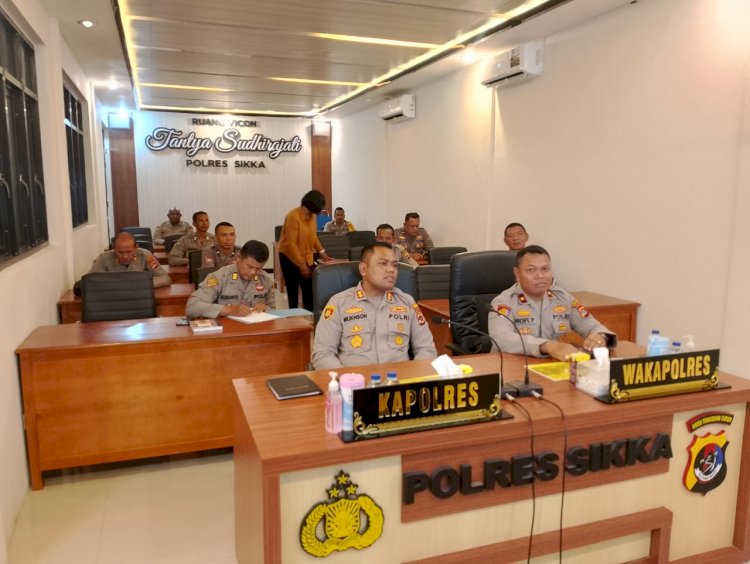 Polres Sikka Ikuti Zoom Meeting Bersama KAROBINKAR SSDM POLRI, Tegaskan Komitmen Dukung Program Ketahanan Pangan