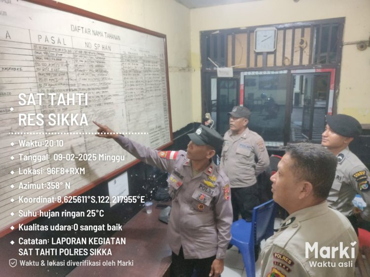 Kuatkan Kesiapsiagaan, Polres Sikka Laksanakan Apel Malam dan Cek Rutin Tahanan