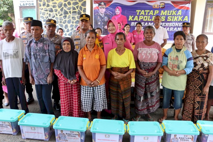 Bantuan Sosial Kapolres Sikka dan Bhayangkari Peduli, Bukti Nyata Kedekatan Polri dengan Masyarakat