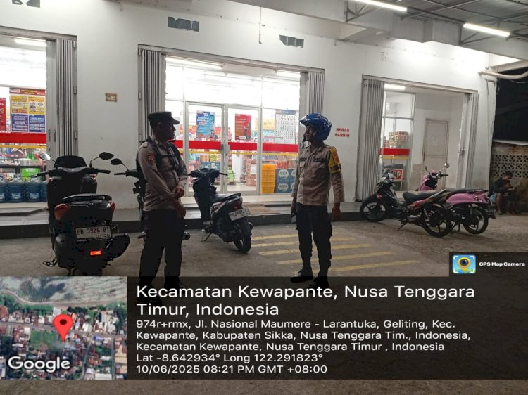 KEGIATAN PATROLI OLEH KANIT PATROLI BERSAMA ANGGOTA PIKET JAGA POLSEK KEWAPANTE