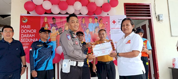 POLRES SIKKA TURUT AMBIL BAGIAN DALAM KEGIATAN DONOR DARAH SUKARELA DALAM RANGKA MEMPERINGATI HARI DONOR DARAH SEDUNIA