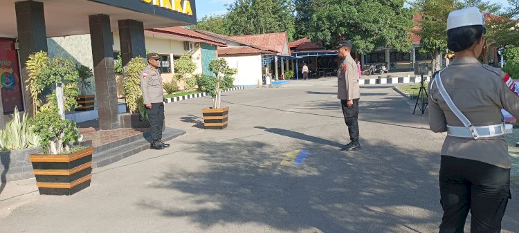 Polres Sikka Mantapkan Persiapan Hari Bhayangkara ke-79 Lewat Gladi Upacara Lapangan