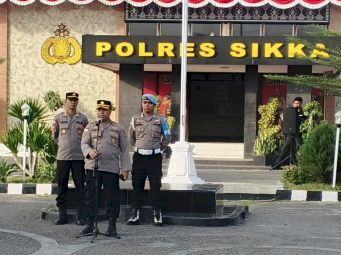 Wakapolres Sikka : Kedisiplinan dan Tanggung Jawab Jadi Fokus Apel Pagi Polres Sikka