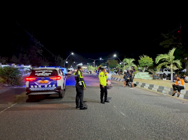 Satuan Lalu Lintas Polres Sikka Laksanakan Kegiatan Patroli Lampu Biru di Wilayah Hukum Polres Sikka
