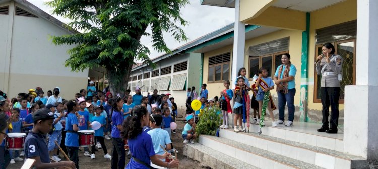 Satlantas Polres Sikka Gelar Edukasi Tertib Lalu Lintas di SDN Contoh Maumere: Siswa dan Guru Antusias Sambut Himbauan