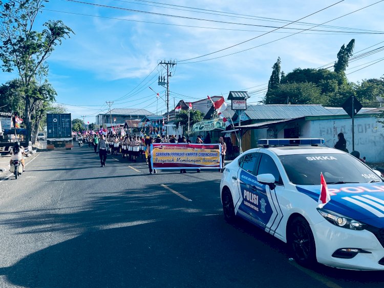 Pengawalan Jalan Sehat Jambore Pramuka Cabang Kwarcab Sikka Oleh Satuan Lalulintas Polres Sikka Polda NTT