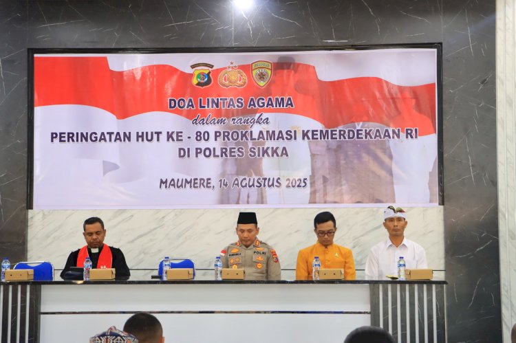 Polres Sikka Gelar Doa Bersama Lintas Agama Rayakan HUT ke-80 Kemerdekaan RI