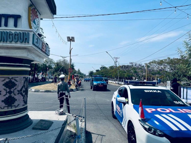 Pengawalan dan Pengamanan Jalur Lomba Gerak Jalan kategori Pelajar SD dan SMP di wilayah Kab. Sikka
