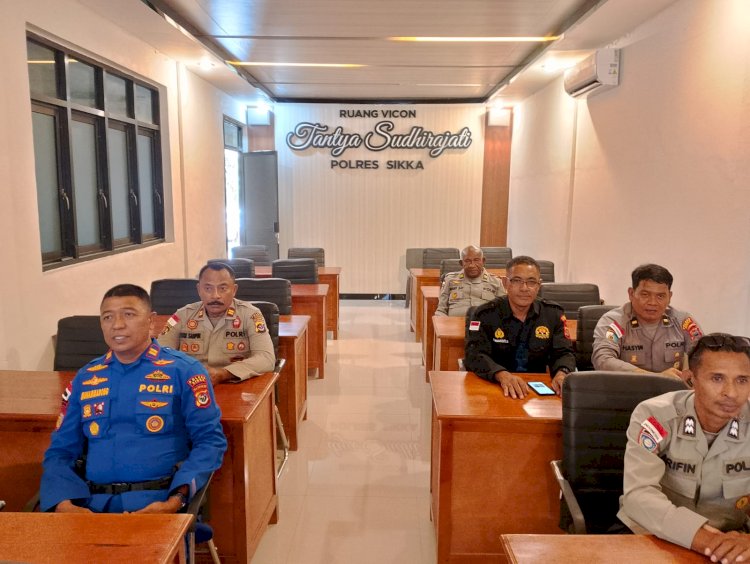 Optimalisasi Program Presisi, Polres Sikka Hadiri Zoom Meeting Anev Bersama Mabes Polri