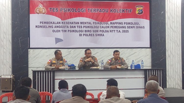 BAGIAN PSIKOLOGI BIRO SDM POLDA NTT GELAR TEST PSIKOLOGI BAGI PERSONIL POLRES SIKKA