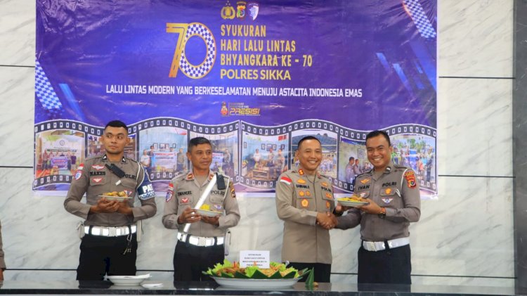 “Syukuran HUT Lalu Lintas Bhayangkara ke-70 di Polres Sikka Berlangsung Khidmat dan Penuh Kebersamaan”