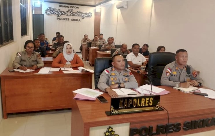 Persiapan Matang, Polres Sikka Polda NTT Hadiri Zoom Meeting Wakapolda NTT Bahas Kunjungan Kerja Bhayangkari