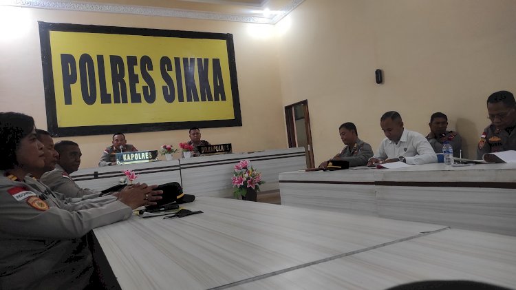 Anev Polres Sikka Polda NTT : Disiplin Internal, Patroli Intensif, dan Kasus Tertunggak Harus Dituntaskan