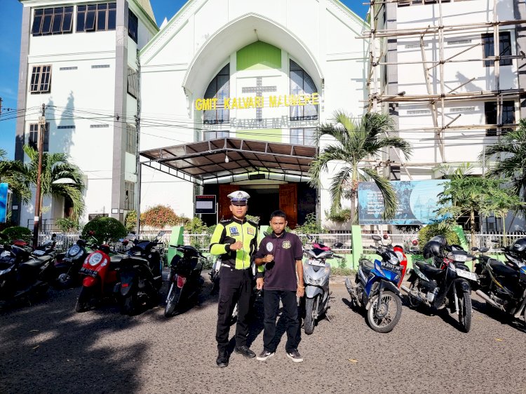 “Polres Sikka Polda NTT Amankan Ibadah Minggu, Wujudkan Kamseltibcar Lantas dan Kamtibmas Kondusif”