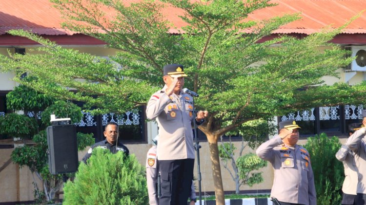 Kapolres Sikka Tekankan Peningkatan Patroli dan Antisipasi Agenda Nasional  dan Lokal dalam Apel Pagi