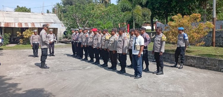 Polsek Lela Polres Sikka Gelar Apel Persiapan Pengamanan Ziarah Umat Katolik Se-Keuskupan Maumere di Sanctuarium Wisung Fatima