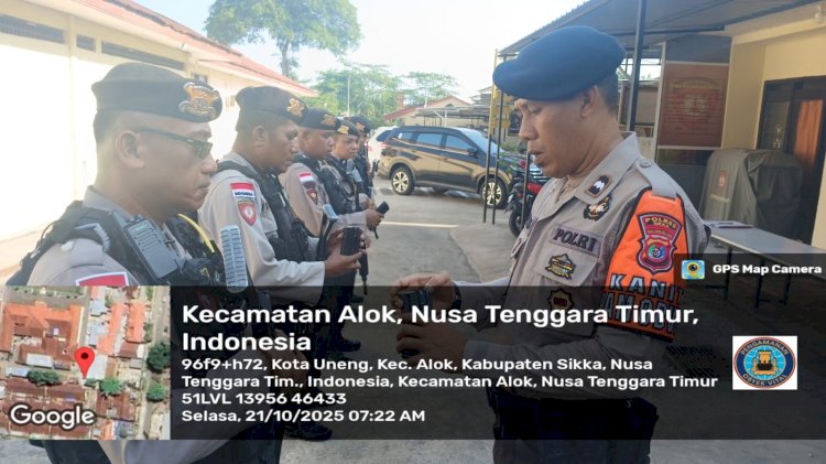 Apel Pagi Personel Samapta Polres Sikka Polda NTT dalam Pelaksanaan Tugas Pengamanan Objek Vita