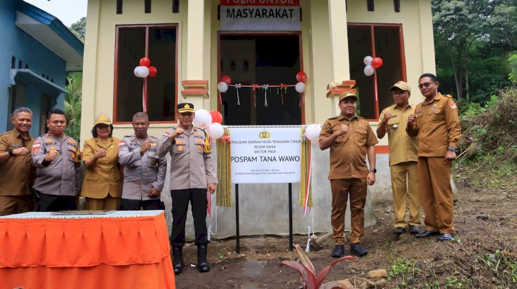 Sinergi Polres Sikka Polda NTT dan Pemda, Pospam Tana Wawo Perkuat Kamtibmas  Di Nian Tana Sikka